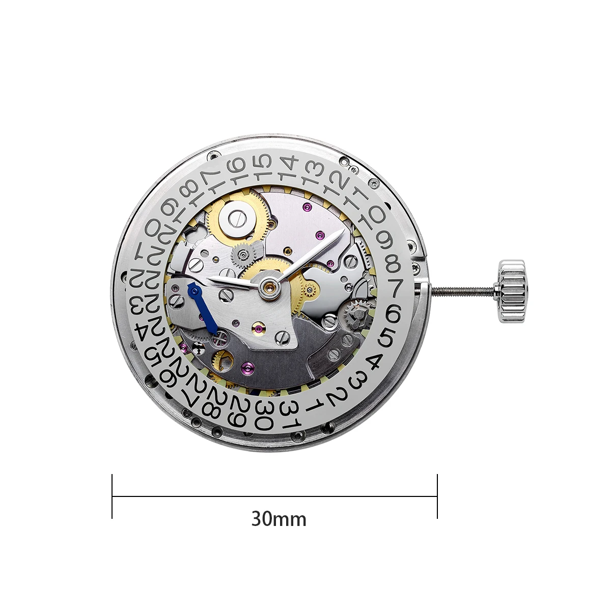 5015A micro rotor automatic mechanic movement 38Jewels Watch Movement Hand Winding 3-Hand 3H calendar Watch Parts Replacement