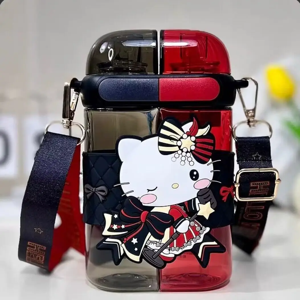 

Хит продаж, двойная чашка для напитков SanrioHellokitty, чашка из соломы, мультяшная чашка для напитков, милая детская аниме дорожная Портативная Домашняя и офисная чашка
