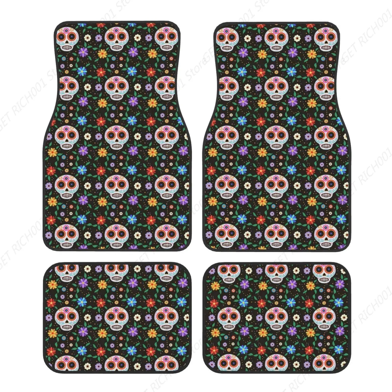 

Alfombras Florales Con Esqueleto Calavera Mexicana, Alfombrillas Para Coches, Accesorios Para Automóviles, Alfombrillas Trasera