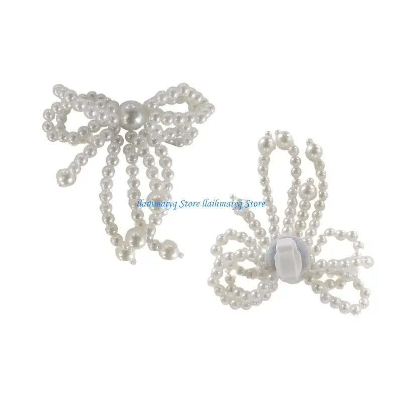 

573B Handmade Bead Bowknot Charm Shoe Buckle Embellishments for Keychain Making Tool