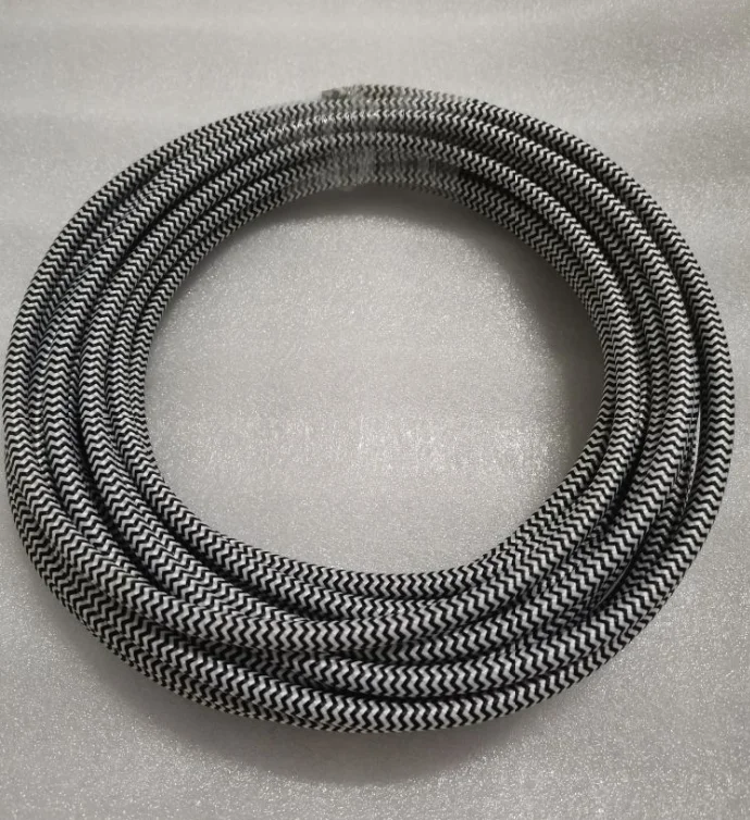 2m 3m 5m 10m 250V 2 Core 0.75mm2 Textile Electric Wire Fabric Cloth Braided Flex Cable Vintage Lamp  Cord