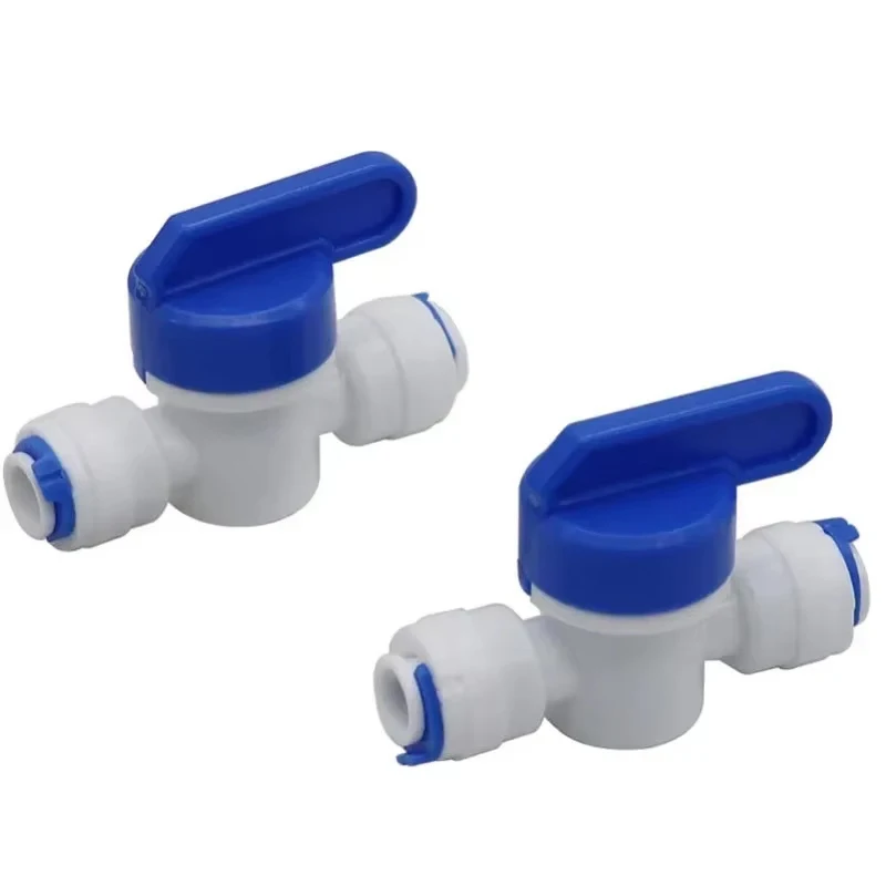 

RO Straight 1/4"3/8 OD Hose Quick Connection Pipe Control Fittings Plastic Water Ball Valve Reveser Osmosis Aquarium Fittings