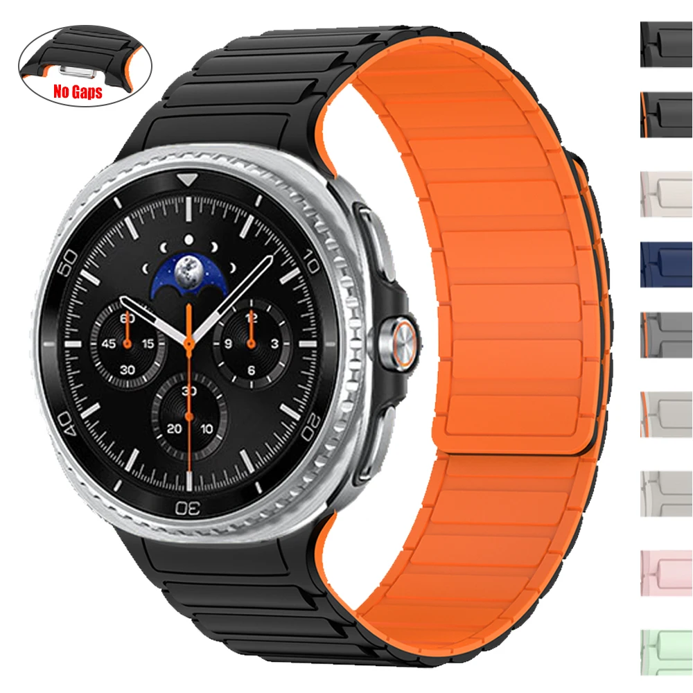Neues magnetisches Silikonarmband für Samsung Galaxy Watch 8 44/40 mm, einfaches Armband, Galaxy Watch 8 Classic 46 mm, Armbandzubehör