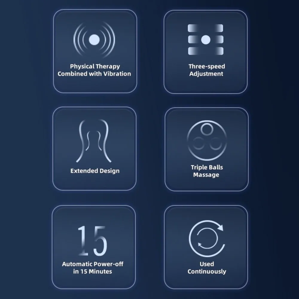 أداة تدليك عنق الرحم الاهتزازية تعديل ثلاثي المستويات مقبض ممتد مدلك الرقبة الأسطوانة كرات ثلاثية مريحة #5