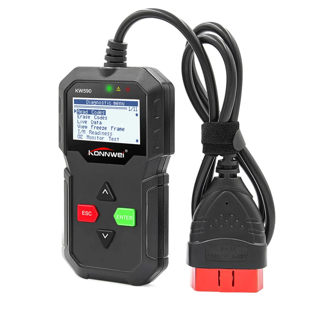 Universal Black Color KONNWEI KW590 Car Code Reader OBD2 EOBD CAN Scanner Engine Diagnostic Tool