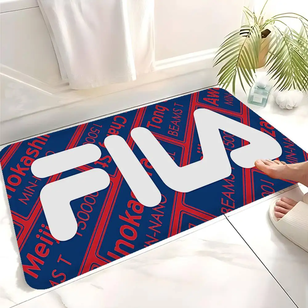 Fashion Trend Brand F-FILA Entrance Door Mat Washable Non-Slip Living Room Sofa Chairs Area Mat Kitchen Welcome Doormat