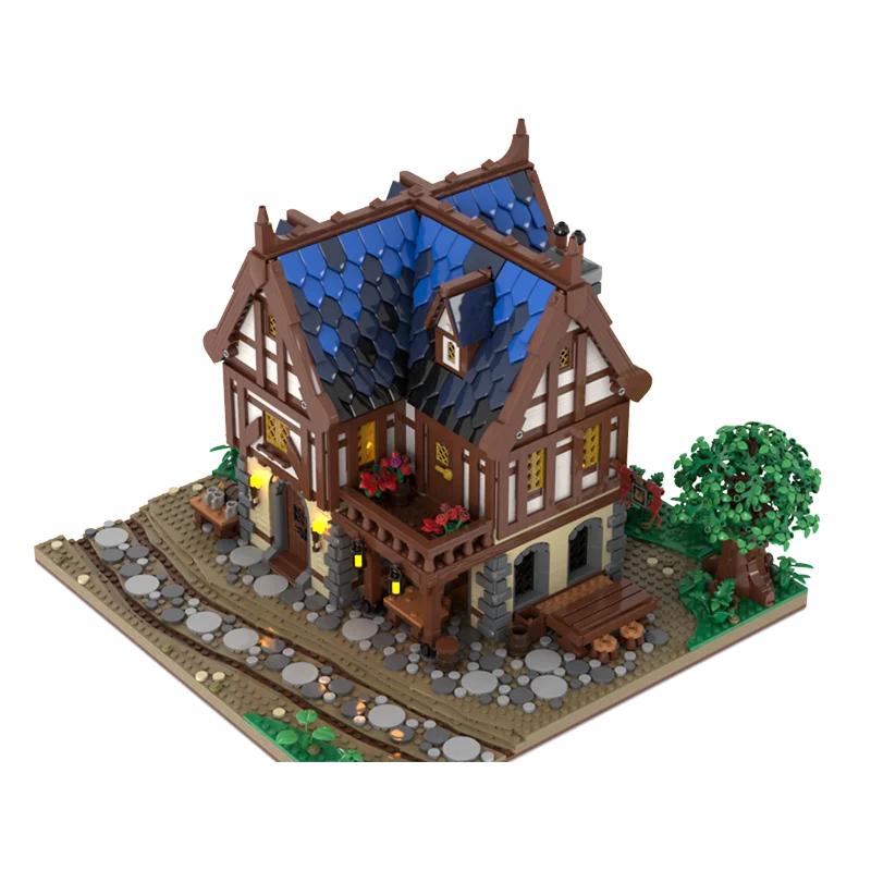 4783PCS MOC middeleeuws gebouw huis tavern model DIY puzzel montage bouwstenen speelgoed kinderverjaardagscadeau