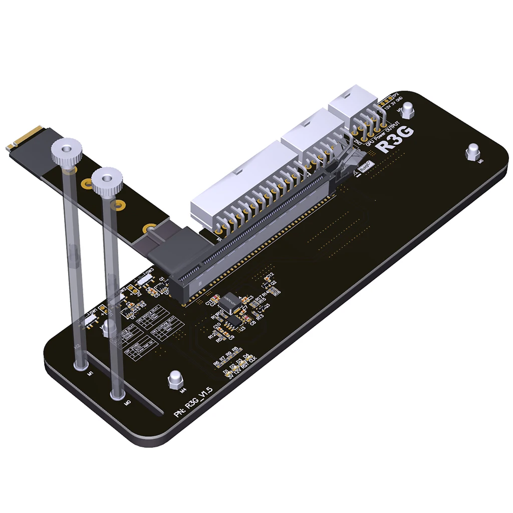 Przedłużacz PCI-E 4.0 x4 Riser dla M.2 NVMe na PCIe 4.0 x16 zewnętrzna karta graficzna Adapter eGPU dla NUC/ITX/STX/notebook PC Laptop