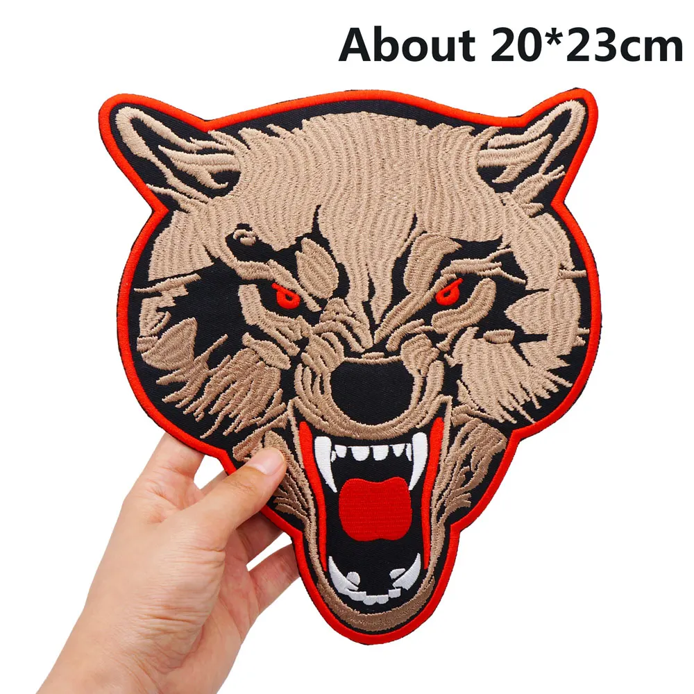 LONE WOLF  NO CLUB handsome Embroidered large Patch Applique Sewing and iron Hip Hop punk biker Band Rock Clothes Essential item