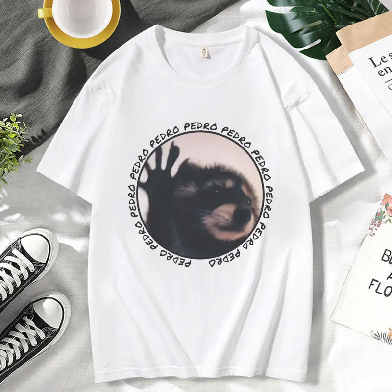 Pedro Raccoon Funny Meme T-Shirt Stylish Vira Animal T Shirt Urban Wildlife Enthusiast Gift Graphic T Shirts Short Sleeve Men