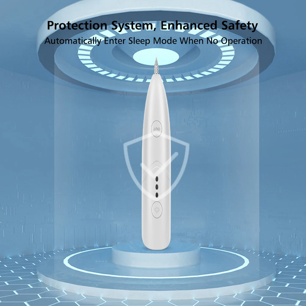 ที่เครื่องมือความงามดูแลผิวหน้าแบบมืออาชีพปากกาเลเซอร์พลาสมาแท็กรูขุมขนสีดำกำจัดหูดที่กำจัดรอยสัก