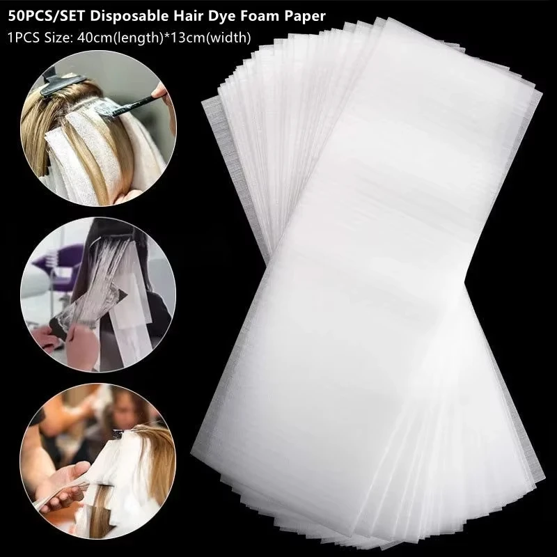 

50PCS/100PCS Disposable Hair Dye Foam Paper Professional Hair Coloring Highlighting Strips Tools
