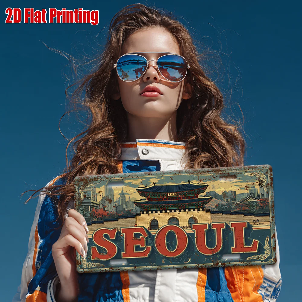2D Flat, [], 2D Flat Printing, 1pc, Vintage Metal Sign, Outdoor Wall Art (11.8