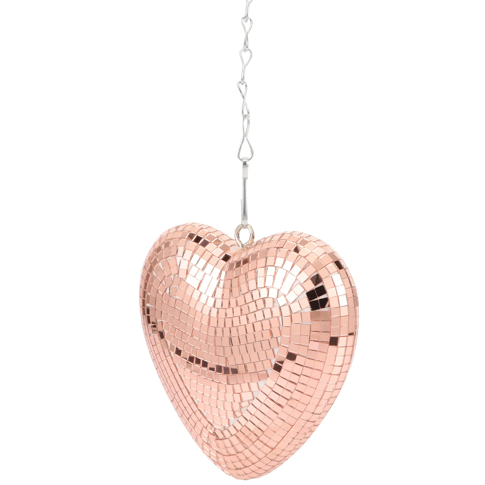 Disco Heart Glass Decoration Party (Rose Gold) Mirror Surface Ball Decorative Love Decorations