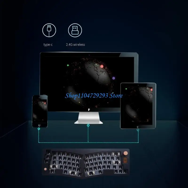 

Y2GD ABM066 RGB 3 режимы BT5.0/2,4 ГГц беспроводной/механической клавиатуры Type-C Прокладка