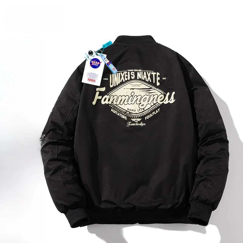 

Утепленная хлопковая куртка-бомбер для мужчин и женщин, студентов, пилотов, повседневная одежда, водонепроницаемая, на молнии, с длинными рукавами