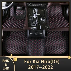 Kia niro de mk1 2017-2022のカーマット,カスタムフットパッド,革製カーペット,インテリアアクセサリー,2018, 2019, 2020, 2021