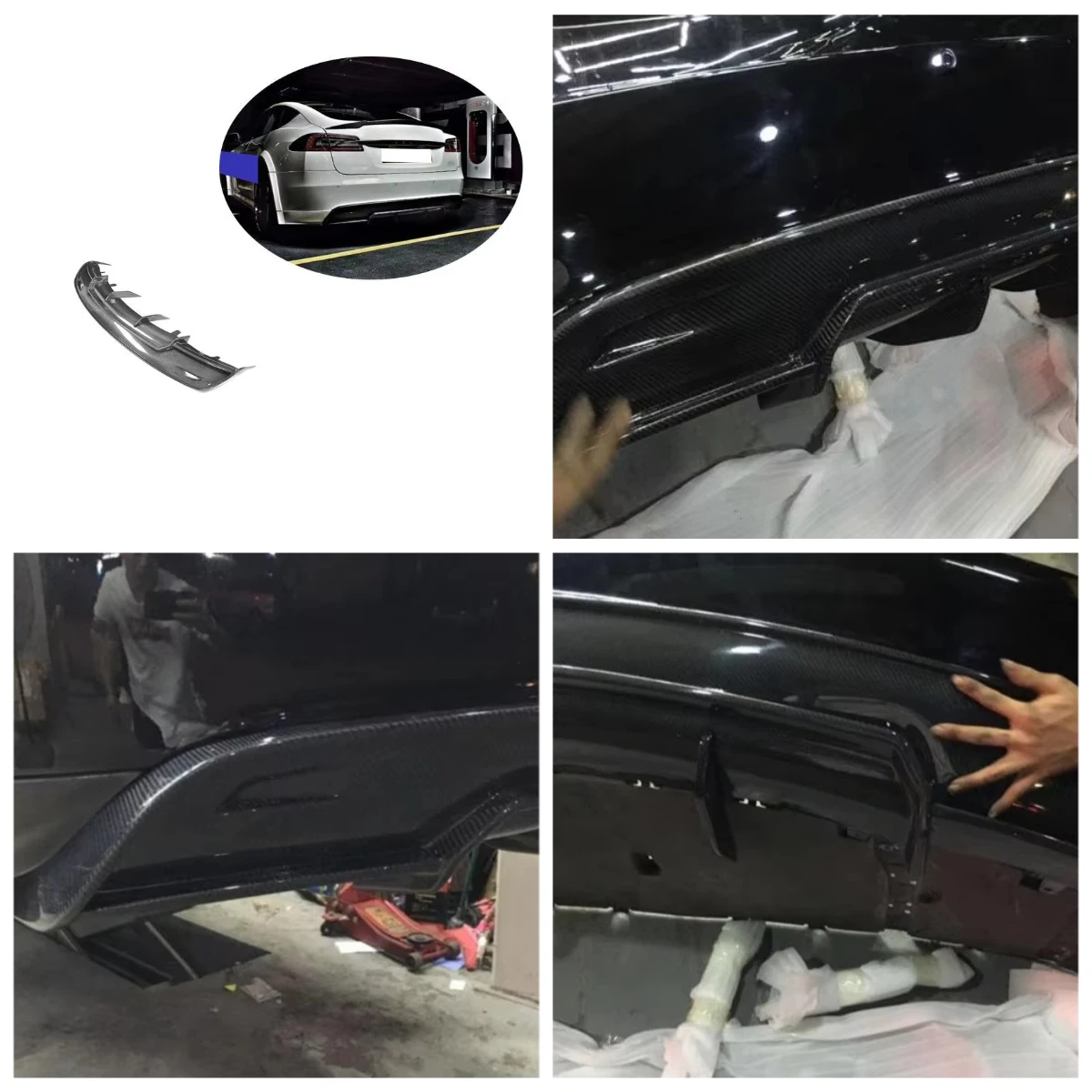 

Carbon Fiber Rear Bumper Diffuser Lip for Model S 2014-2016