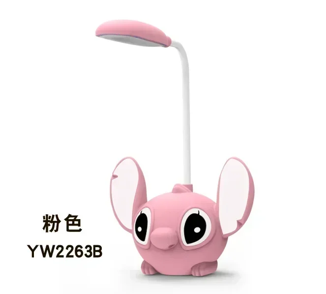 Disney Cartoon Lilo & Stitch LED Night Light Kawaii USB Charging Lighting Bedside Cabinet Book Lamp with Pencil Sharpener Gifts