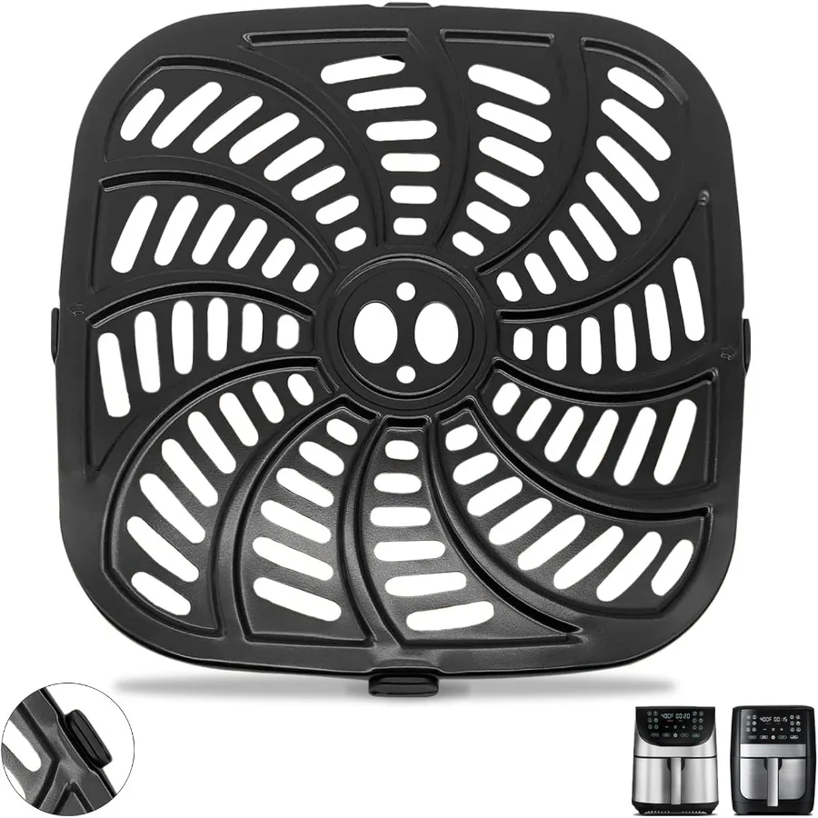 

Air Fryer Replacement Parts for Gourmia GAF856 GAF826 Air Fryer Nonstick 9.8''*9.8'' Square Air Fryer Accessories Rack Tray Gri