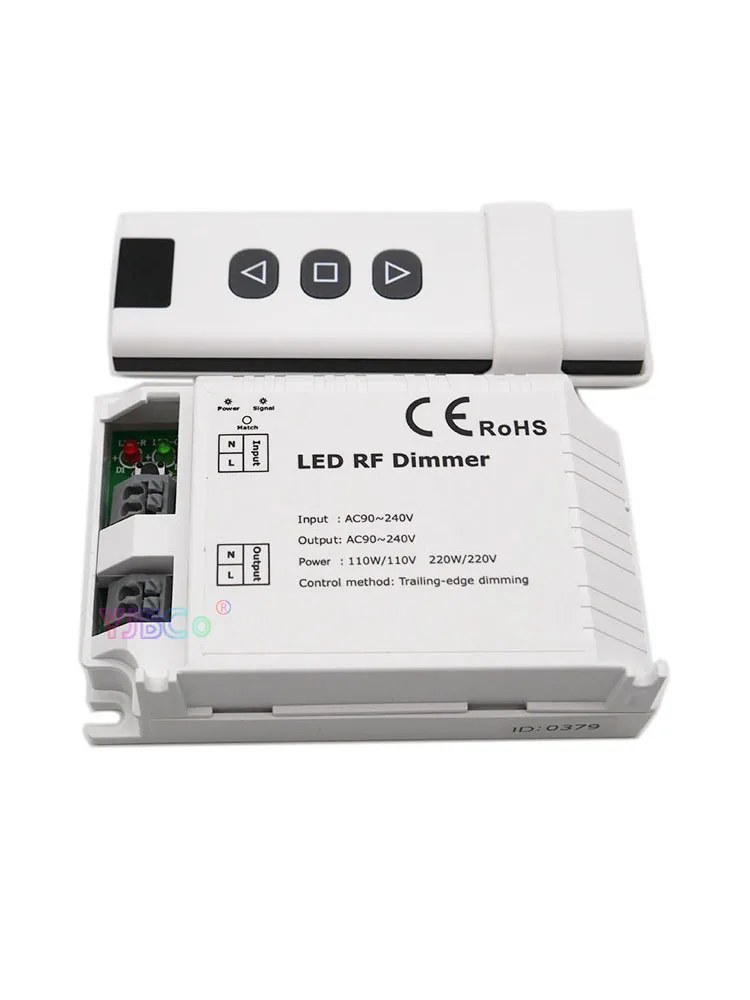 DM014 Led Hoogspanning Rf Dimmer AC110V-220V 3 Sleutels Draadloze Afstandsbediening Helderheid Controller Trailing Edge Dimmen Voor Verlichting Strip