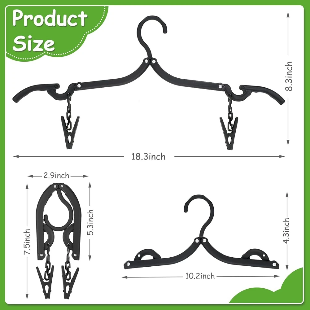 TFORU-Folding Travel Hanger Foldable Clothes Hanger With Clip Portable Travel Clothes Rack