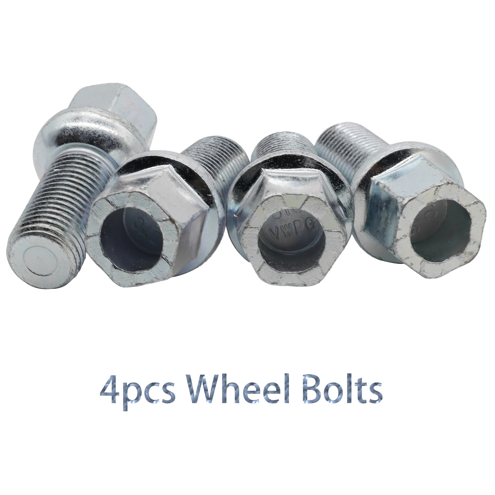 4× Car Wheel Bolts Silver Steel Wheel Accessories Parts For VW Volkswagen Golf Rabbit GTI R32 Polo 9N Tiguan AD1 Audi A2 A3 8P