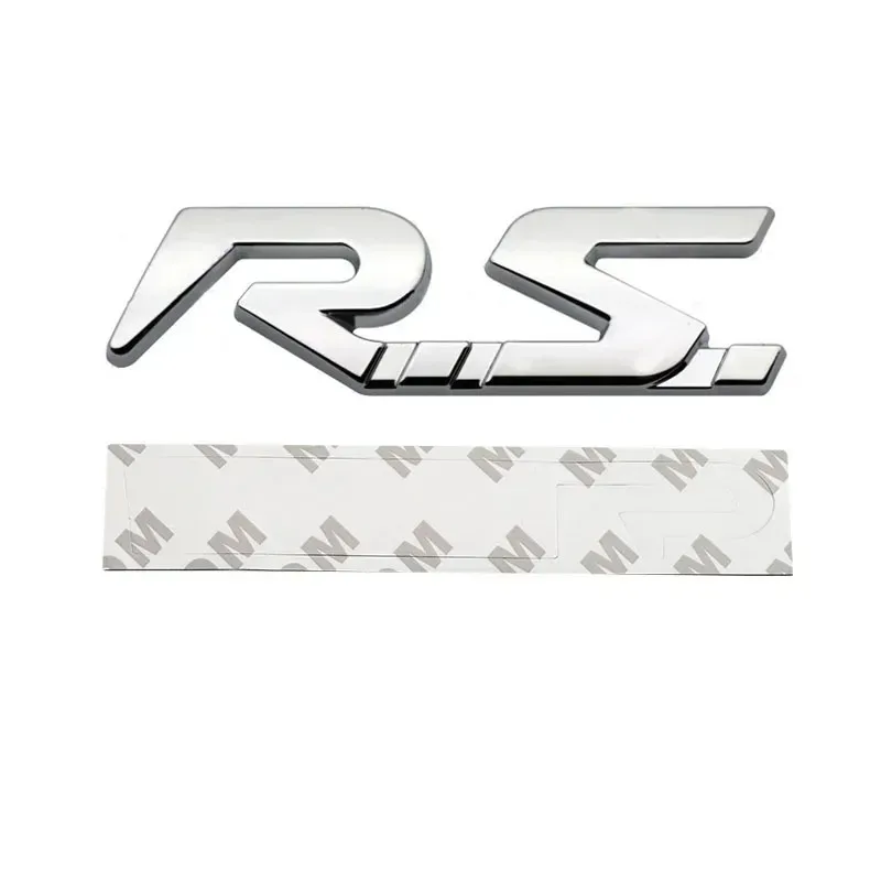 3D Metal RS Logo Car Rear Trunk Side Fender Emblem Badge Sticker Decal for Renault Megane Laguna Duster Captur Fluence Espace