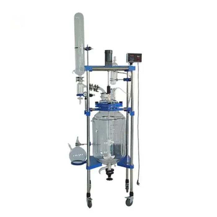 Chemical Stirring Glass Reactor Jacketed Heating and Cooling 10-50l Cstr  Stirring Glass Reactor