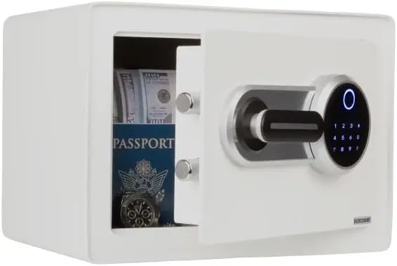 

Биометрический сейф - Замок со сканером отпечатков пальцев и цифровым ключом для быстрых доступа - Сейф для денег для наличных и ювелирных изделий - Домашняя безопасность