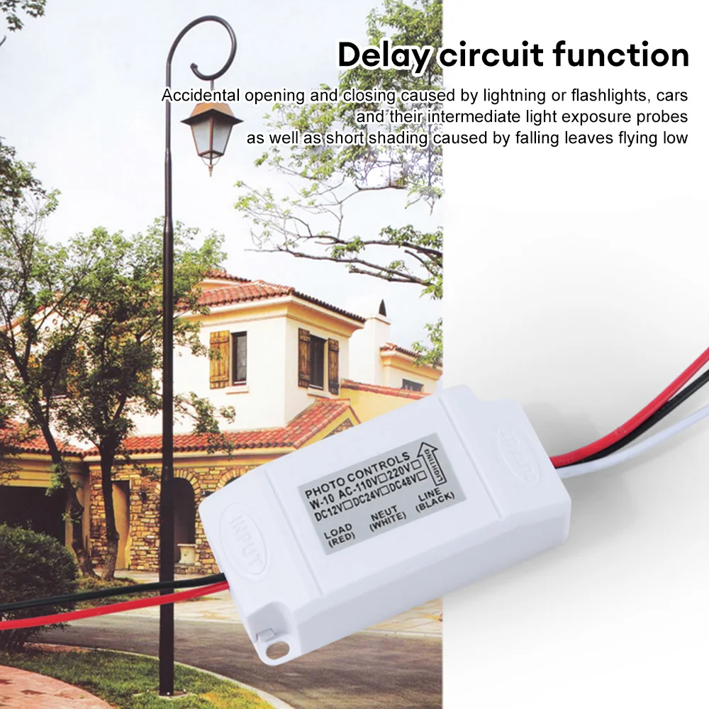 DC12V 24V AC100-260V Mini Outdoor Light Control Photoelectric Sensor Switch Outdoor Rainproof Intelligent Light Sensor