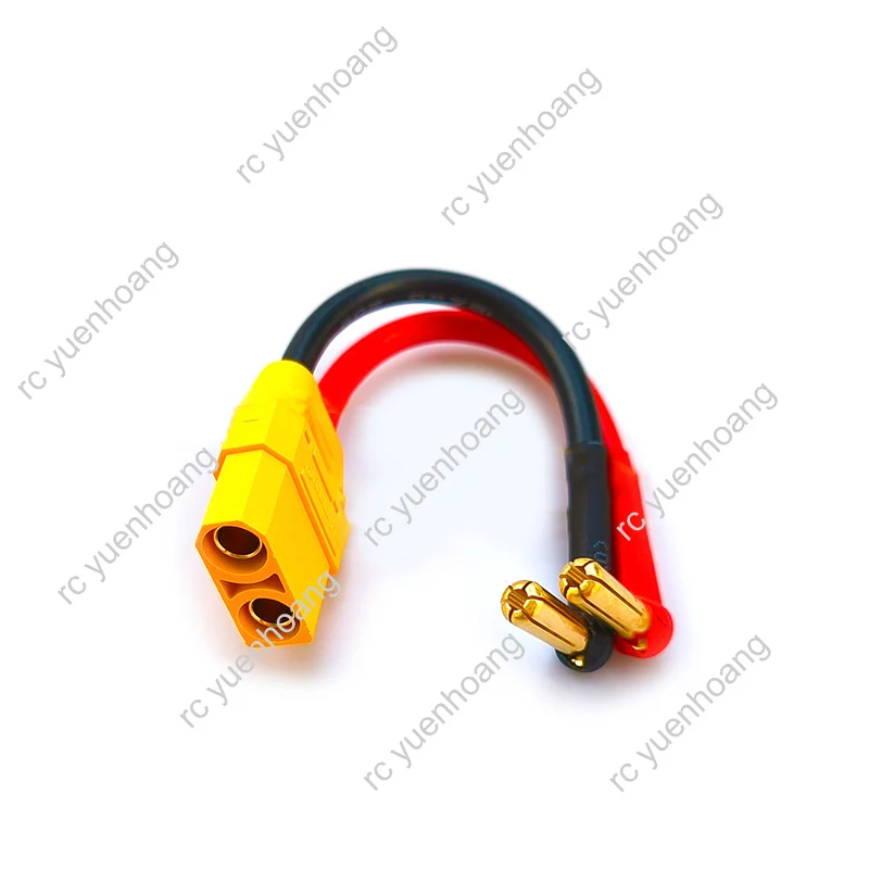 1PCS RC Battery Adapter Cable 4mm 5mm Right Angle Welded Banana Male Plug to XT60 T-plug Female Connector with 12AWG 10cm Wire
