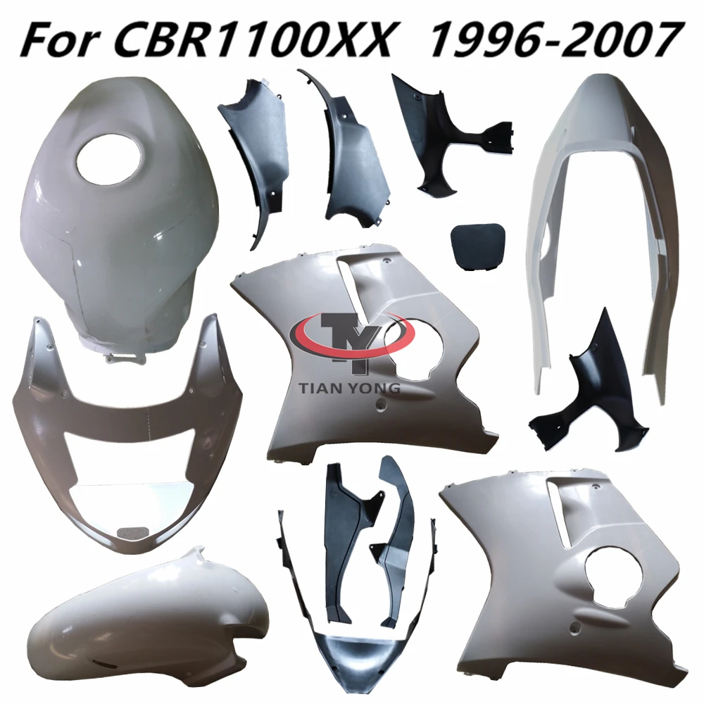 For CBR1100XX 1996-2007 CBR1100 CBR 1100 XX 96-07 Motorcycle Unpainted Bodywork Fairing Components ABS Injection Plastic parts