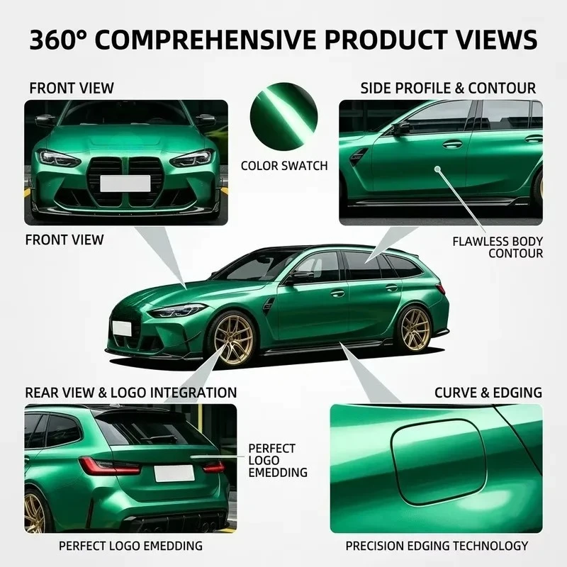 Paint Series PET Car Wrap Vinyl Film High Gloss Self Healing Air Bubble Free Automotive Wrap PVC Color Wrap Film