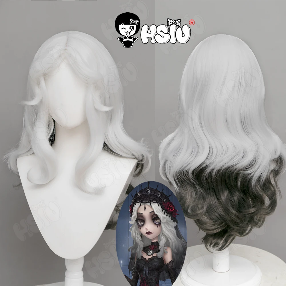 Ada Mesmer Cosplay Wig Game Identity V Cosplay HSIU White gradient gray Long curly  hair Survivor Psychologist cosplay+wig cap