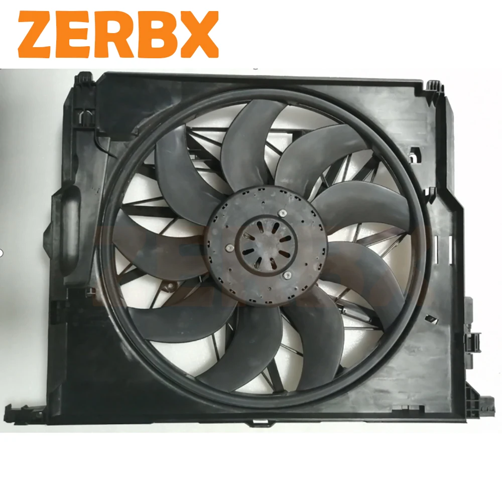 Вентилятор охлаждения радиатора ZERBX, 1 шт., 17427806017, 17428509743 для BMW F02 F01 F03 F04 F07 F11 F10 550i 650i 750i 750Li 6.0T
