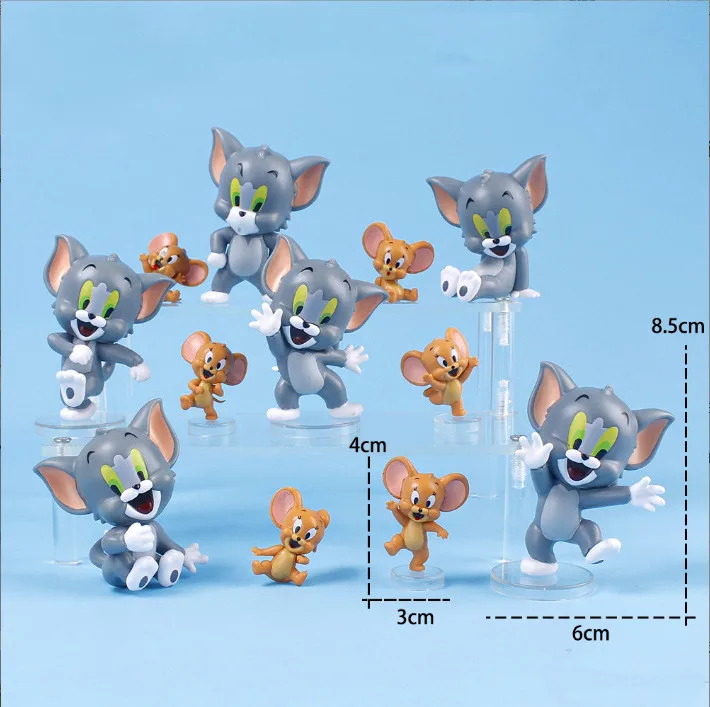 [Funny] 12pcs/lot Cartoon Anime Disney Tom and Jerry Action figure PVC toys statue collection model home decoration kids gift