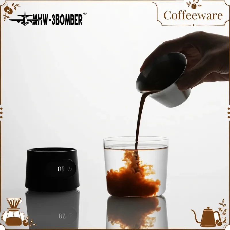 MHW-3BOMBER ESP Mini High Precision Digital Coffee Scale Espresso Shot Weighing Scale Bean Liquid Measuring For Home Barista