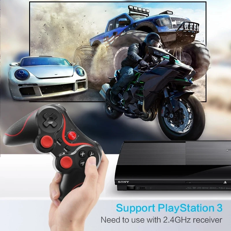 X3 Suporte Bluetooth Gamepad Telefone Android PC Joystick Controlador de Jogo Sem Fio Switch PS3 Acessórios