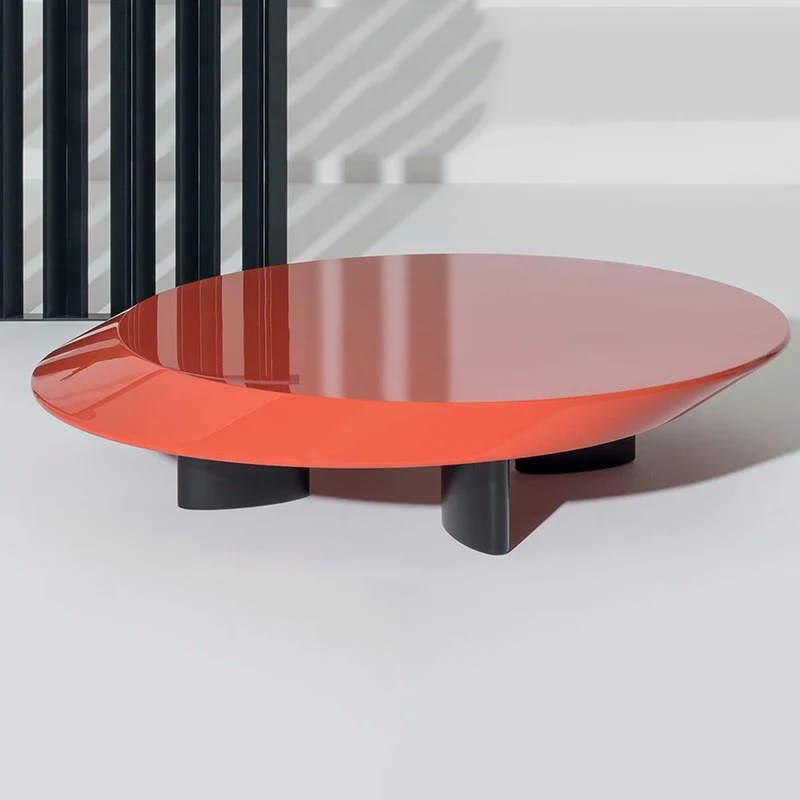 Italian minimalist coffee table piano lacquer living room creative coffee table oval edge table