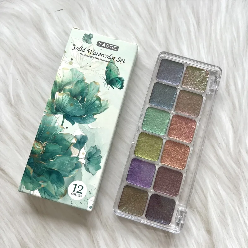 Chameleon Solid Watercolor Pai - đánh giá và giá Watercolor Paint Set Solid Pigment