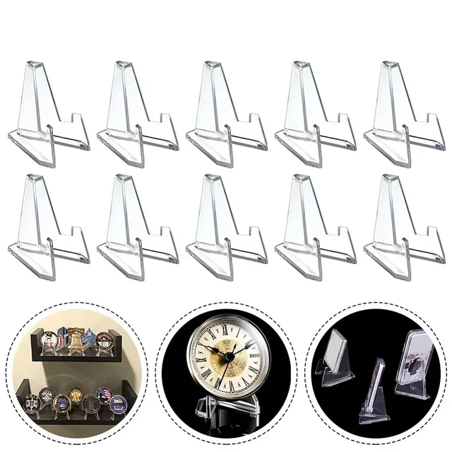 30-1PCS Triangular Card Display Stand Mini Acrylic Idol Photo Picture Holder Stands for Coin Sports Trading Cards Display Racks 2