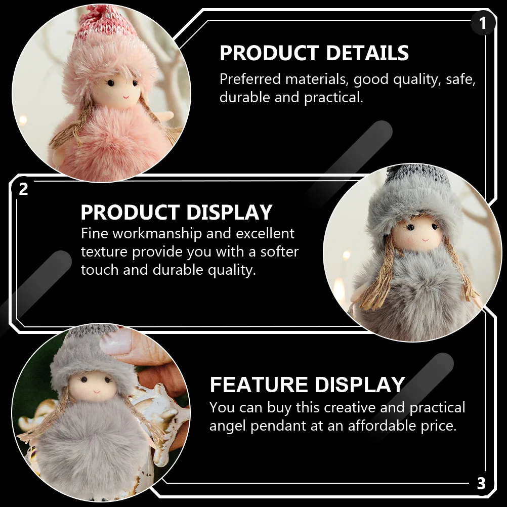 

3Pcs Christmas Angel Decorations Fabric Hanging Pendants Delicate Exquisite Texture Holiday Ornaments Angel Hanging Pendants