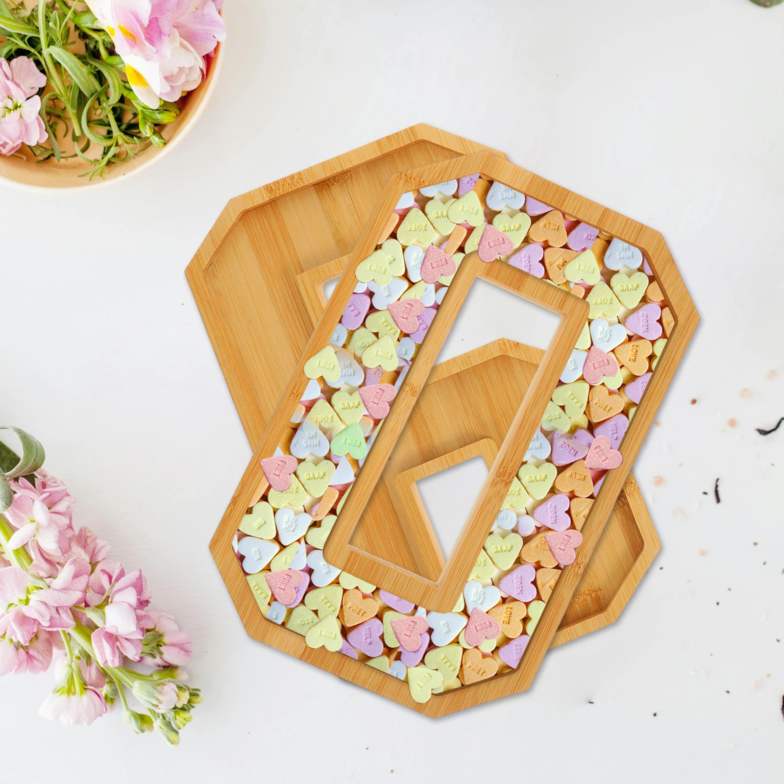 

1 Set Wooden Number 60 Charcuterie Board Large Snack Storage Tray Food Serving Dish Multi-Function Kitchen Living Room