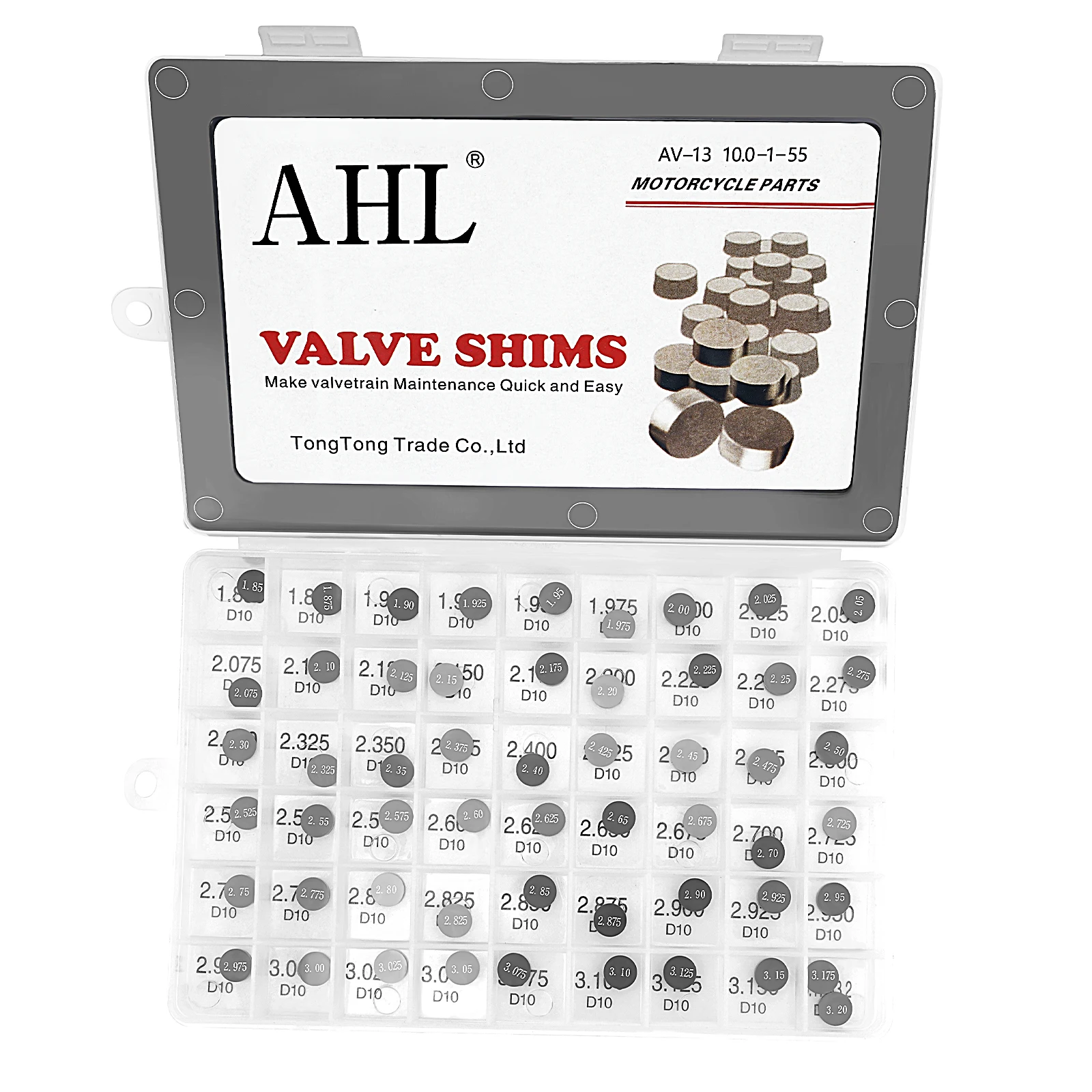 AHL 55pcs Motorcycle 10mm Adjustable Valve Shim Complete Washers Kit For 400 450 500 530 690 990 1190 1290 XC-W ADVENTUR