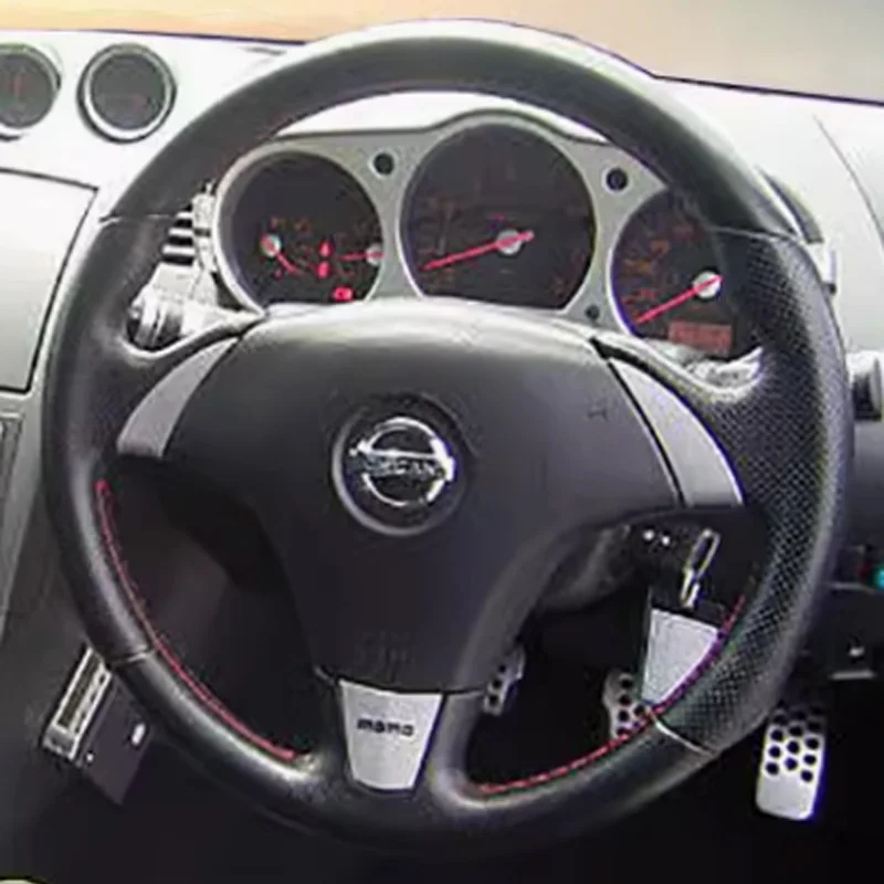 

Чехол на руль для Nissan Fairlady 350Z Z33, сделанный своими руками, с ручной прострочкой, нескользящий