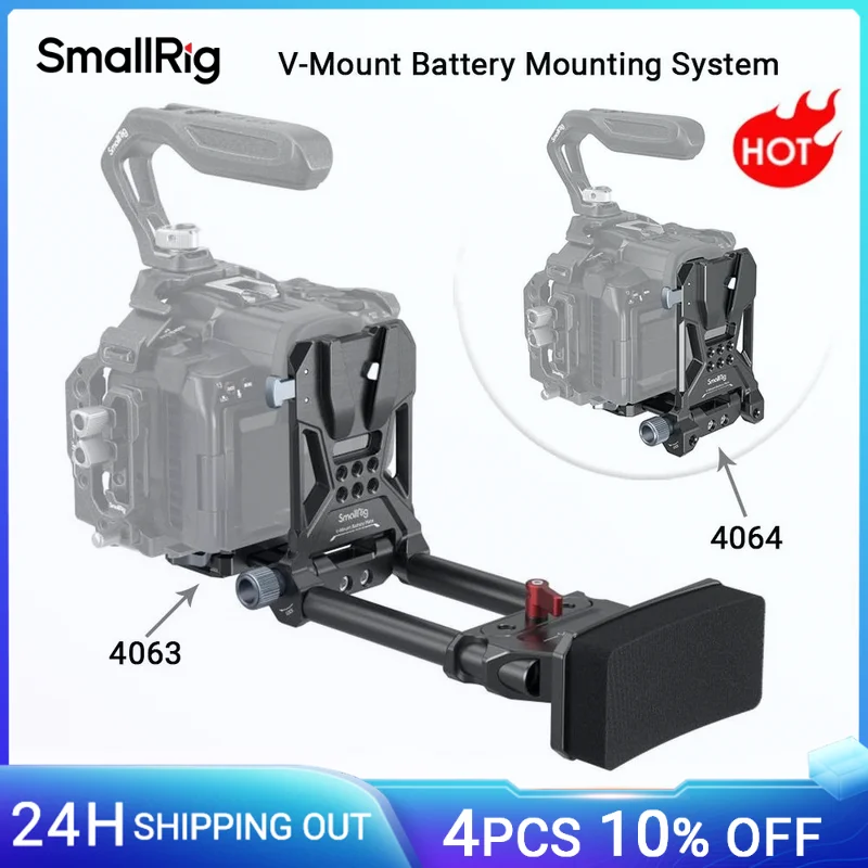 SmallRig V-Mount płytka do baterii, blokada V płyta montażowa baterii z płyta szybkiego uwalniania do Arca do lustrzanki cyfrowe statywu-4063