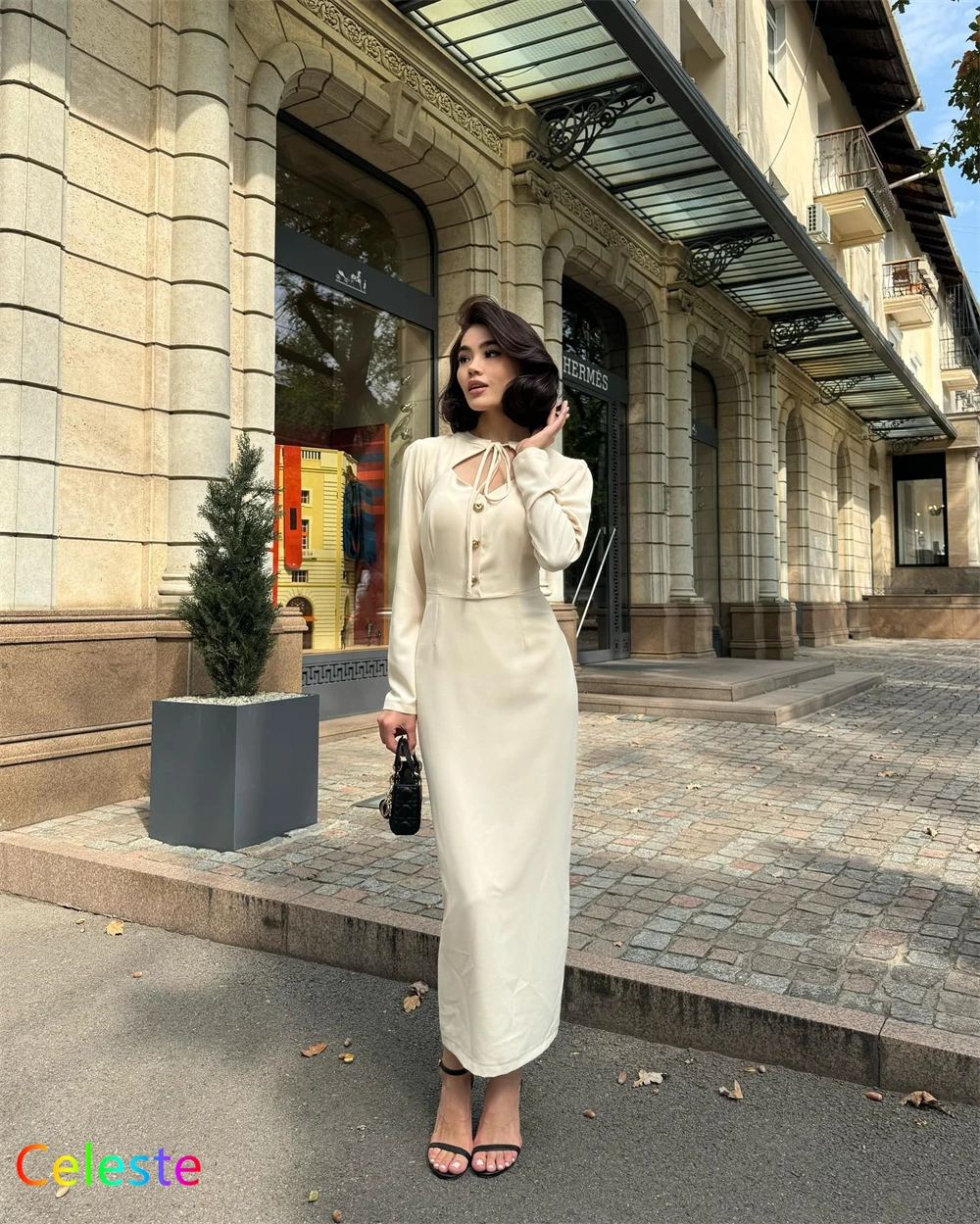 Customized Fashion White Jersey Evening Dress Classic Long Sleeves Homecoming Dresses Modern Ruched Special Occasion Gowns