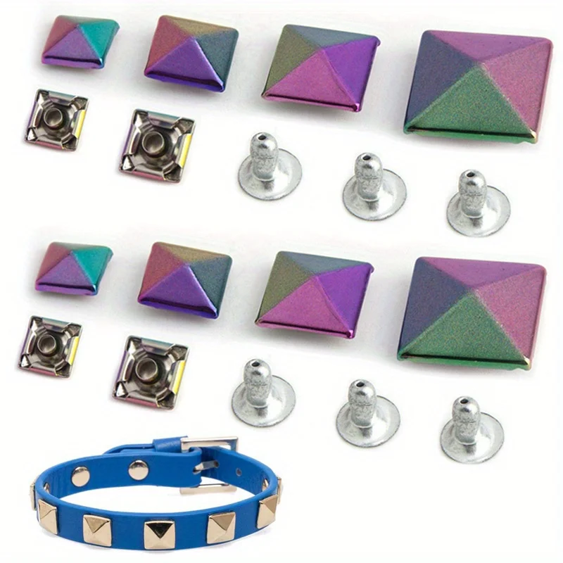

10PCS high quality metal wear-resistant rainbow rivets pet handbags shoes shoulder bag round rivet hardware accessories
