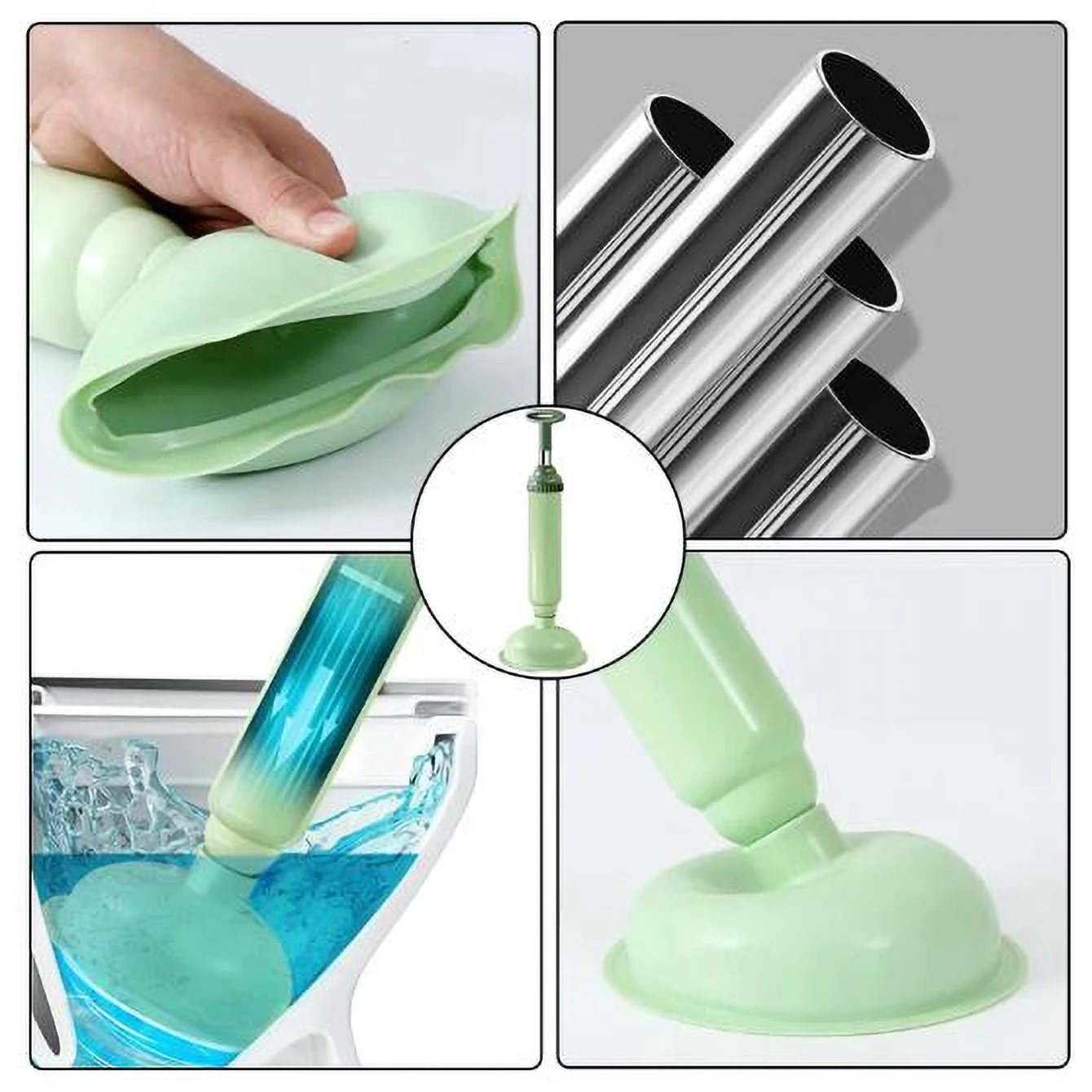 Silicone Toilet Pipe Plunger Vacuum Suction Cups Multifunction High Pressure Pump Anti Clogging Bathroom Kitchen Sink Unclog